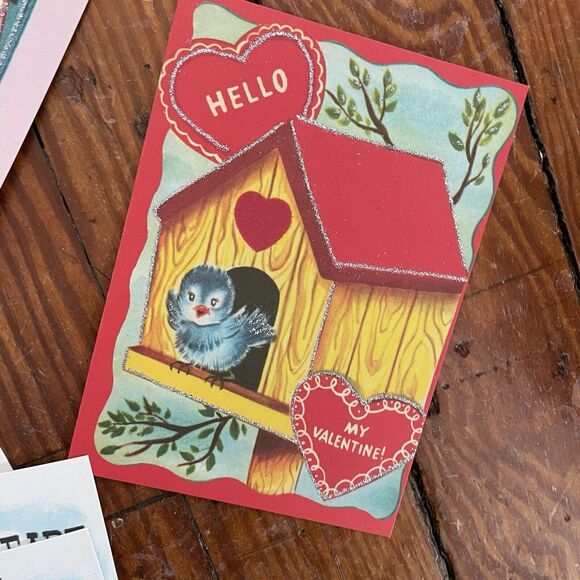 Cavallini Co. Valentine’s Mailing Set Cards Stickers Rubber Stamp Cute Nostalgic - Picture 6 of 13